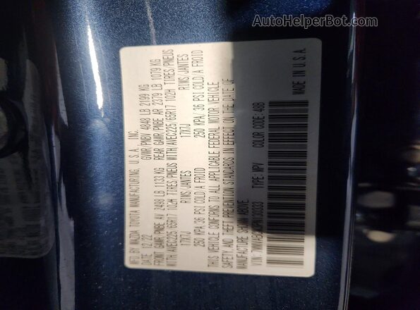 7MMVABCM3PN130333 2023 MAZDA CX-5 Blue Widok naklejki z numerem VIN