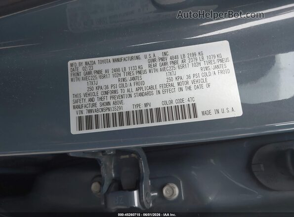 7MMVABCM5PN135291 2023 MAZDA CX-5 Light Blue Vista del compartimento del motor