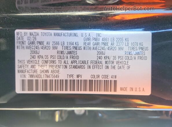 7MMVABDL1TN475649 2026 MAZDA CX-5 Black Вид підкапотного простору