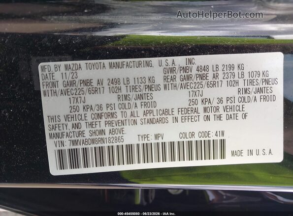 7MMVABDM8RN182865 2024 MAZDA CX-5 Gray Widok komory silnika