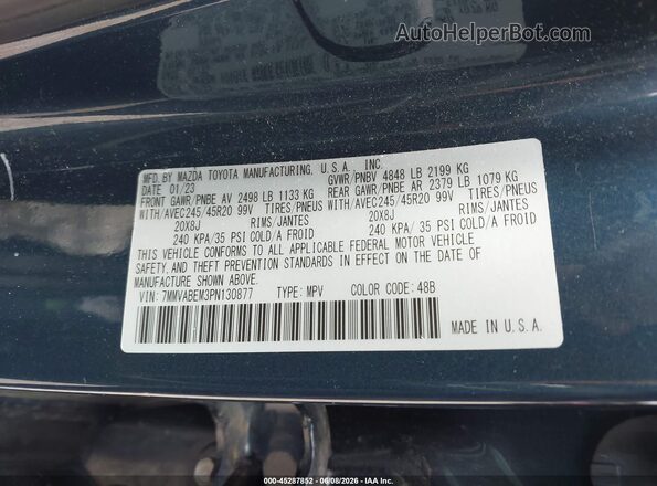 7MMVABEM3PN130877 2023 MAZDA CX-5 Dark Blue Vista del compartimento del motor