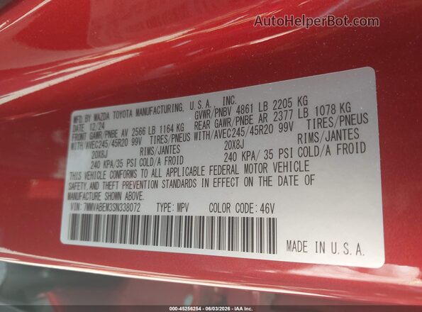 7MMVABEM3SN338072 2025 MAZDA CX-5 Red Widok komory silnika