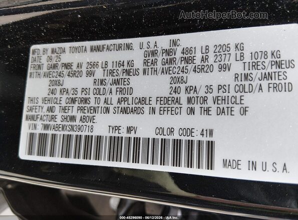 7MMVABEMXSN390718 2025 MAZDA CX-5 Black Շարժիչի բաժամունքի տեսք