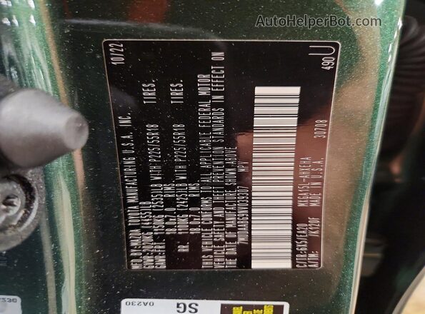 7MUDAABG9NV039307 2022 TOYOTA COROLLA Green Vista interior de 360 grados