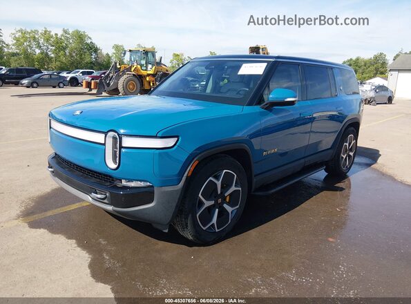 7PDSGABA3PN014299 2023 RIVIAN R1S Blue წინა მარცხენა ხედი სამი მეოთხედიდან