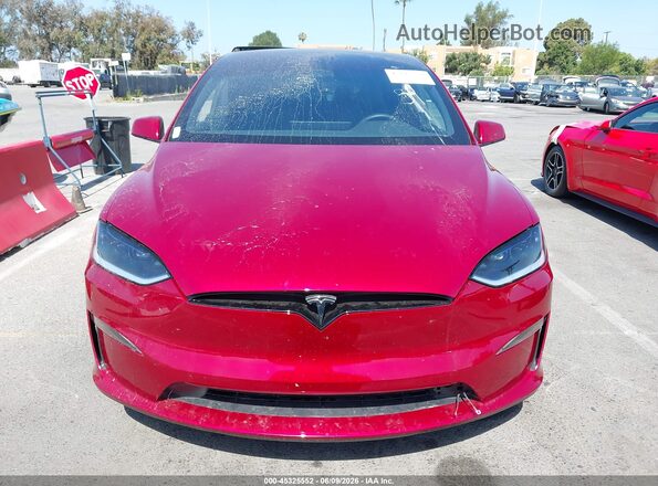 7SAXCAE58SF462183 2025 TESLA MODEL X Red ხელსაწყოთა პანელის ხედი