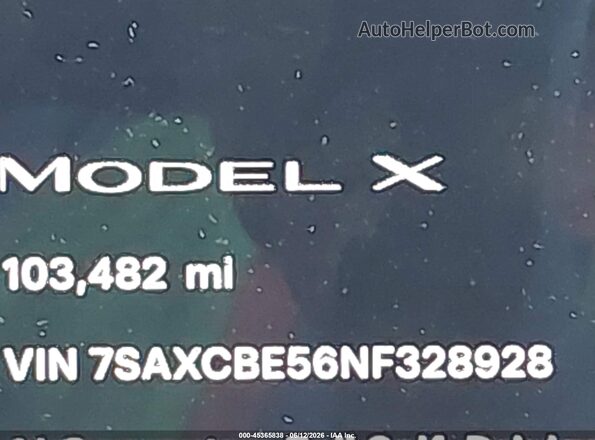 7SAXCBE56NF328928 2022 TESLA MODEL X Белый Вид задних сидений