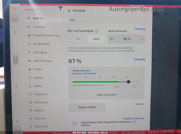 7SAXCBE57NF328517 2022 TESLA MODEL X Черный 