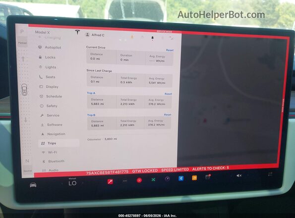 7SAXCBE58TF481775 2026 TESLA MODEL X Silver Вид задніх сидінь