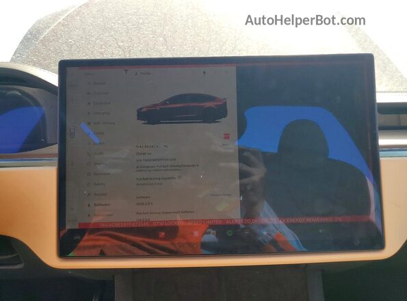 7SAXCBE59TF473345 2026 TESLA MODEL Бордовый Вид щитка приборов