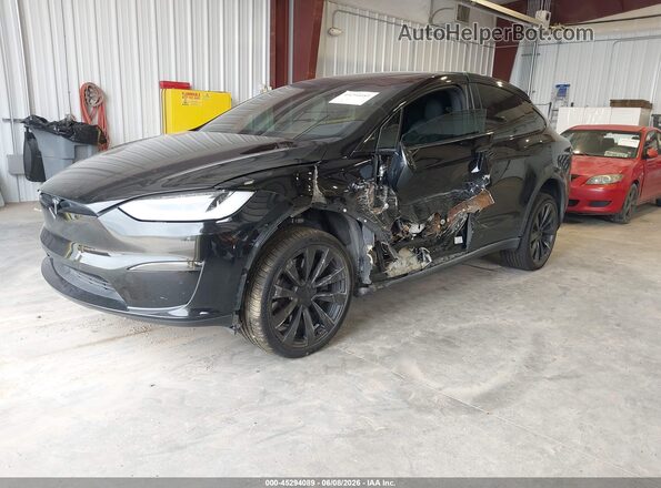 7SAXCBE60NF343904 2022 TESLA MODEL X Черный Передняя левая четверть