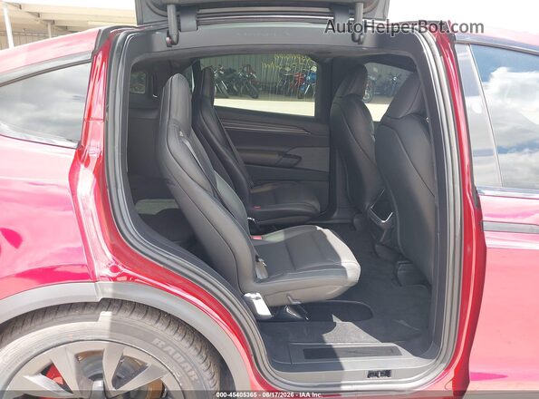7SAXCBE65PF428918 2023 TESLA MODEL X Burgundy Vista de la etiqueta del VIN