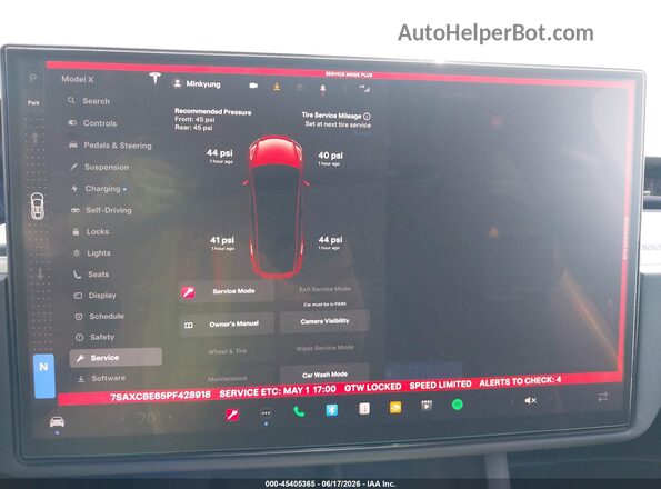 7SAXCBE65PF428918 2023 TESLA MODEL X Burgundy 