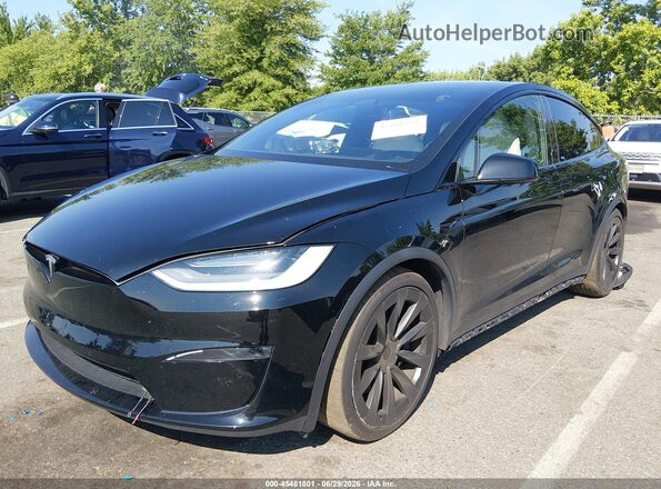 7SAXCBE6XNF356093 2022 TESLA MODEL X Черный Передняя левая четверть