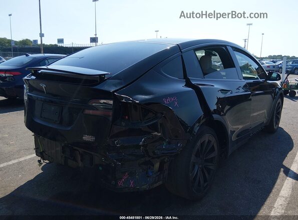 7SAXCBE6XNF356093 2022 TESLA MODEL X Черный Задняя правая четверть