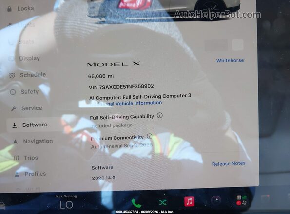 7SAXCDE51NF358902 2022 TESLA MODEL X Белый Вид задних сидений