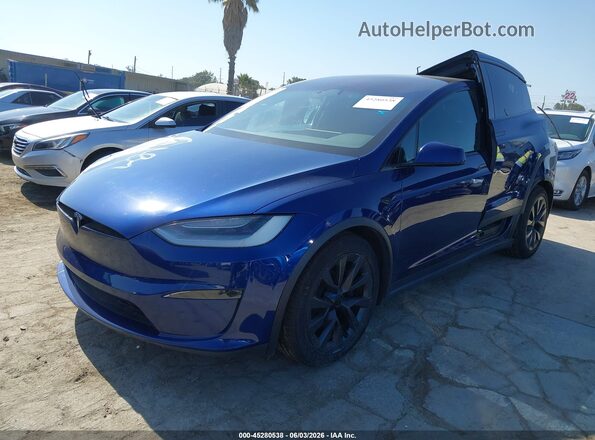 7SAXCDE59PF386840 2023 TESLA MODEL X Dark Blue Передняя левая четверть