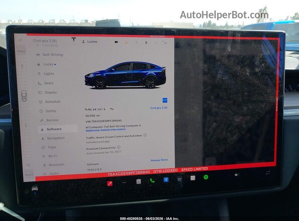 7SAXCDE59PF386840 2023 TESLA MODEL X Dark Blue 