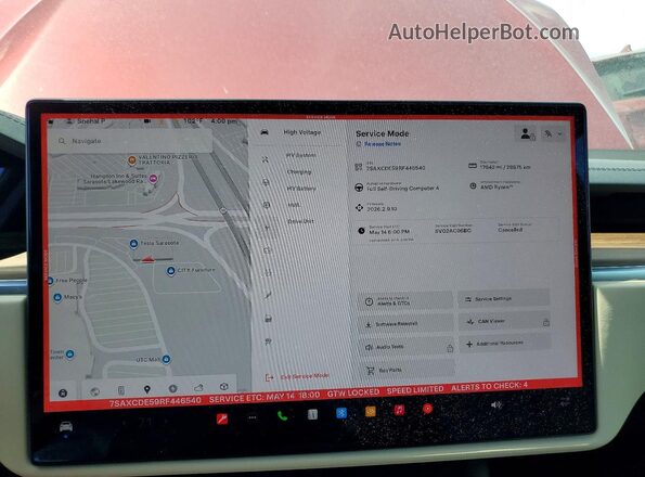 7SAXCDE59RF446540 2024 TESLA MODEL Red Widok zestawu wskaźników