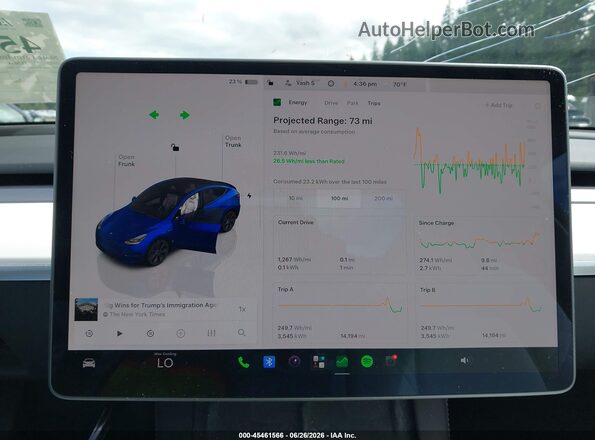 7SAYGAEE1SF277952 2025 TESLA MODEL Y Blue 