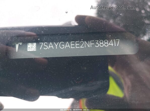 7SAYGAEE2NF388417 2022 TESLA MODEL Y Black 