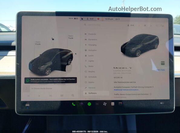 7SAYGAEE2NF486704 2022 TESLA MODEL Y Black Rear seats view