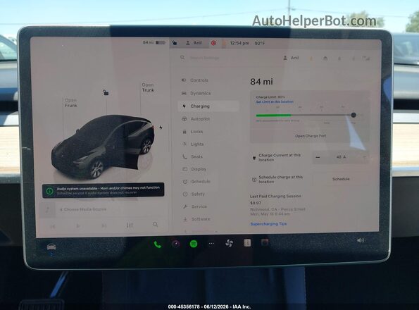 7SAYGAEE2NF486704 2022 TESLA MODEL Y Black 