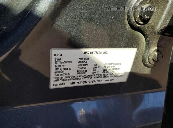 7SAYGAEE4PF741727 2023 TESLA MODEL Серый 