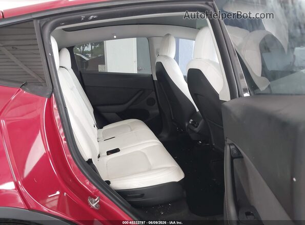 7SAYGAEE5PF586685 2023 TESLA MODEL Y Red VIN sticker view
