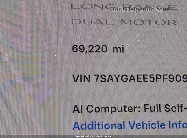 7SAYGAEE5PF909942 2023 TESLA MODEL Y Gray 
