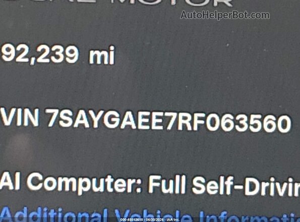 7SAYGAEE7RF063560 2024 TESLA MODEL Y Blue Շարժիչի բաժամունքի տեսք