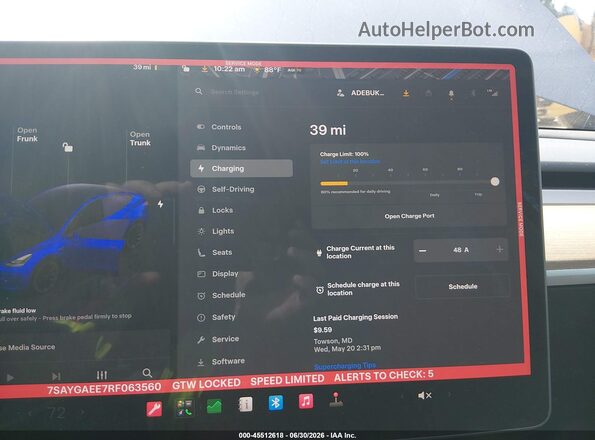 7SAYGAEE7RF063560 2024 TESLA MODEL Y Blue 