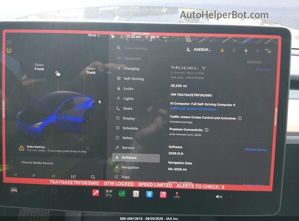 7SAYGAEE7RF063560 2024 TESLA MODEL Y Blue 