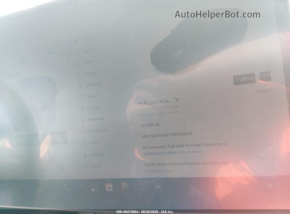 7SAYGAEE7RF092041 2024 TESLA MODEL Y Black Rear seats view