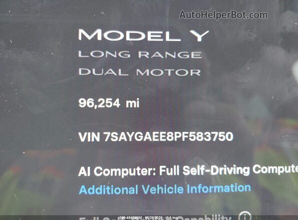 7SAYGAEE8PF583750 2023 TESLA MODEL Y Navy 