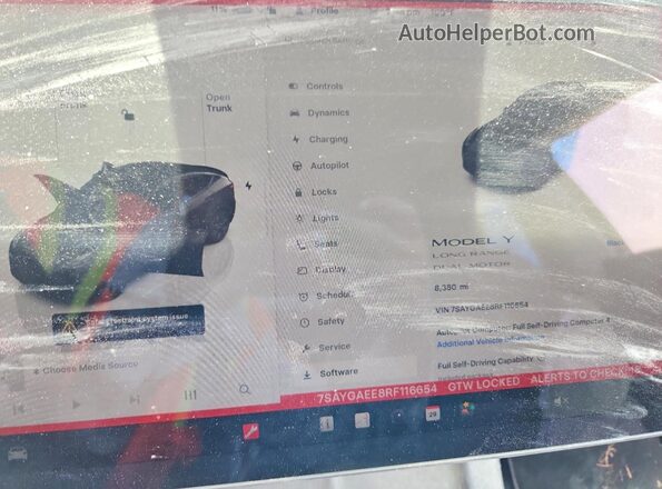 7SAYGAEE8RF116654 2024 TESLA MODEL Черный Вид щитка приборов
