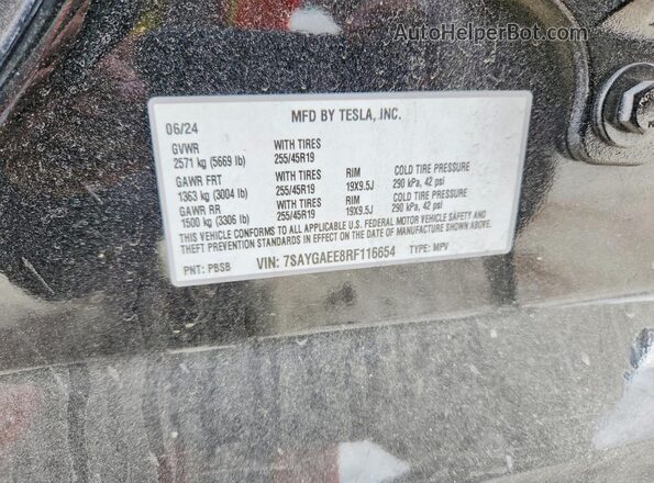 7SAYGAEE8RF116654 2024 TESLA MODEL Черный Вид подкапотного пространства