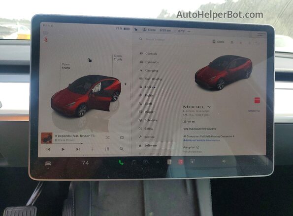 7SAYGAEE9PF964913 2023 TESLA MODEL Red Instrument cluster view
