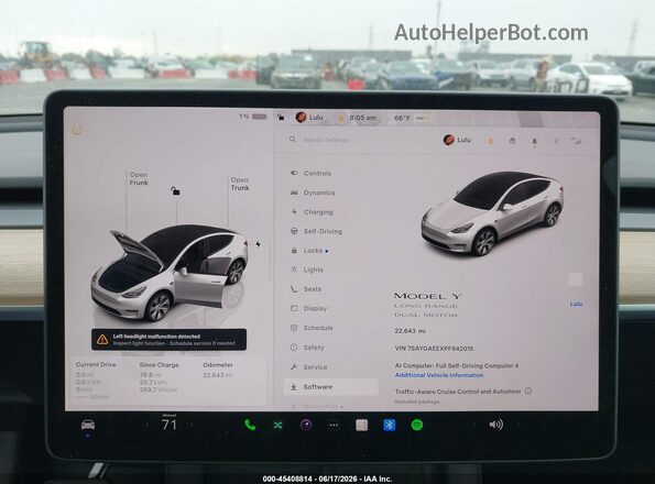 7SAYGAEEXPF942015 2023 TESLA MODEL Y White Вид задніх сидінь