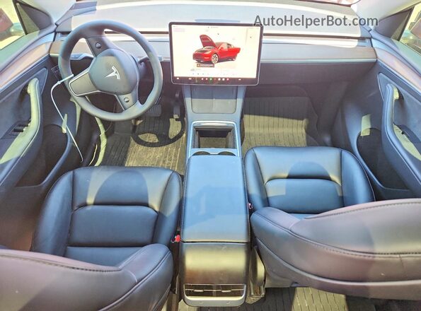 7SAYGAEEXRF181277 2024 TESLA MODEL Red Dashboard view