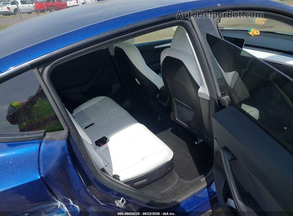 7SAYGAEEXRF206209 2024 TESLA MODEL Y Blue VIN კოდის სტიკერის ხედი