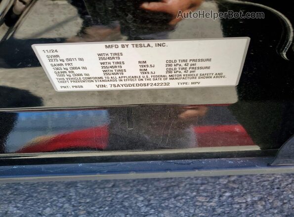 7SAYGDED0SF242232 2025 TESLA MODEL Black 