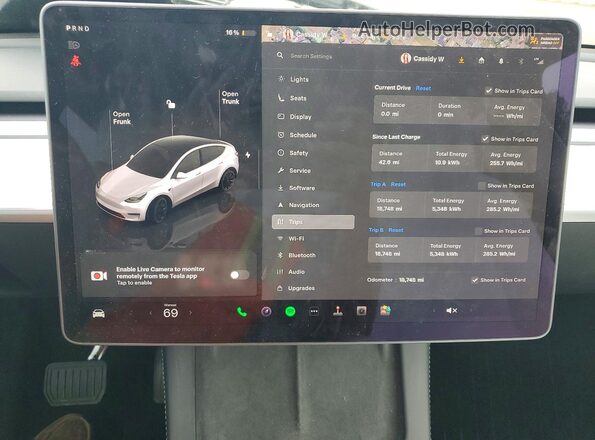 7SAYGDED0SF281595 2025 TESLA MODEL White Vista del cuadro de instrumentos