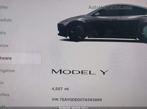 7SAYGDED0TA593866 2026 TESLA MODEL Y Gray Սալոնի 360 աստիճան տեսք