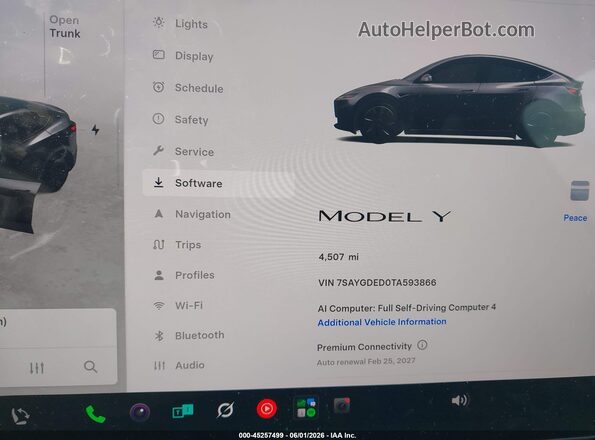 7SAYGDED0TA593866 2026 TESLA MODEL Y Gray Հետևի նստատեղերի տեսք