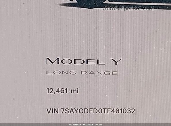 7SAYGDED0TF461032 2026 TESLA MODEL Y Gray Հետևի նստատեղերի տեսք