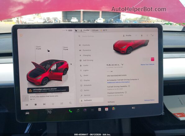 7SAYGDED1RF131005 2024 TESLA MODEL Y Красный Вид задних сидений