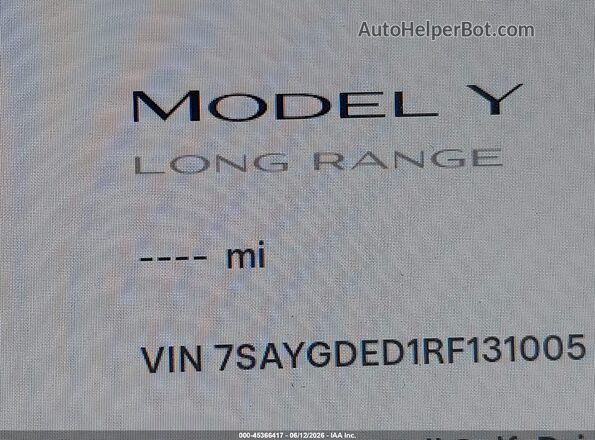 7SAYGDED1RF131005 2024 TESLA MODEL Y Красный 