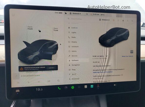 7SAYGDED1SA343504 2025 TESLA MODEL Gray Սարքավորումների վահանակի տեսք