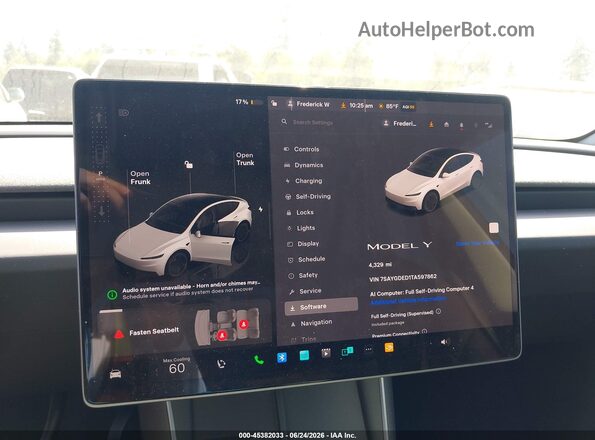7SAYGDED1TA597862 2026 TESLA MODEL Y White 